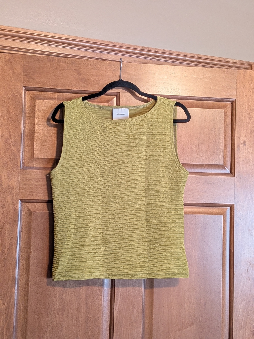 Reformation Dusk Knit Tank XL Green/Moss